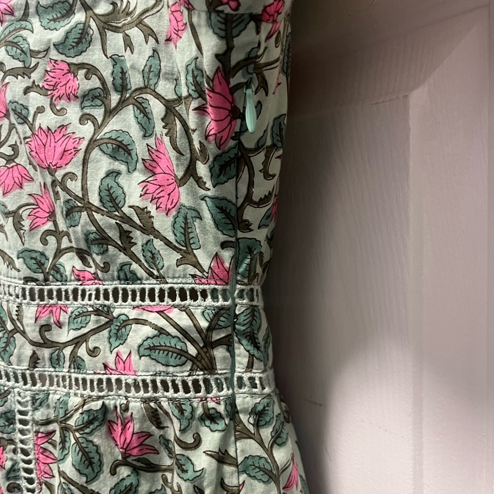 Anthropologie DRA Green Floral Cotton Midi - Size Medium - EUC - Picture 8 of 13